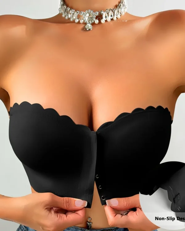 Strapless Front Buckle One-piece Smooth Bralette