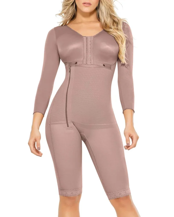 Women’s Long Sleeve Shapewear Bodysuit – Colombian Girdle with Firm Tummy Control